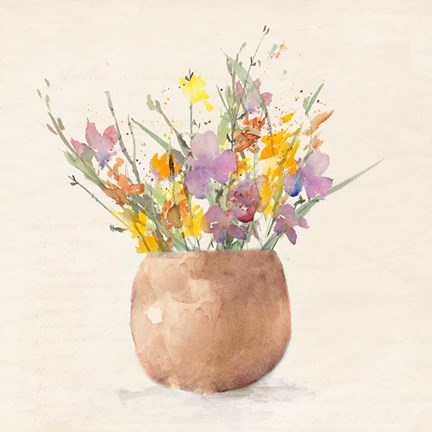 Framed Potted Wildflowers Print