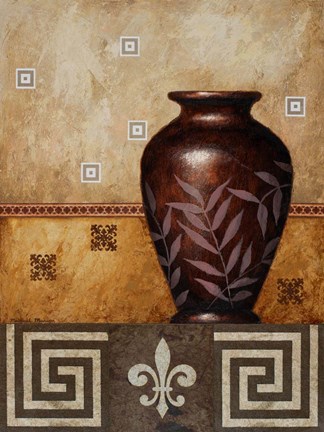 Framed Mahogany Urn I Print