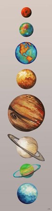 Framed Planets Print