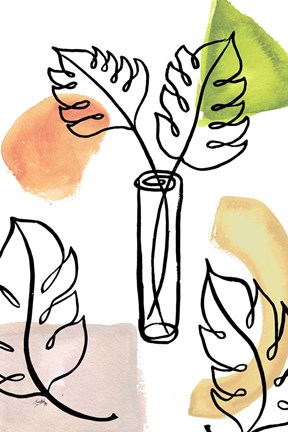 Framed Tropical Palm Contours II Print