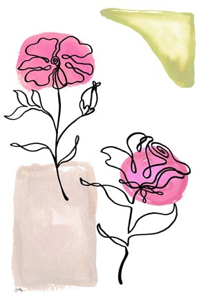 Framed Modern Floral Line I Print