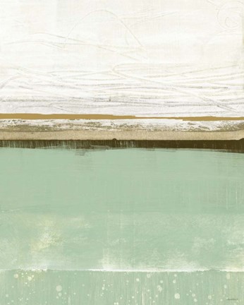 Framed Familiar Feeling Green And Beige Print