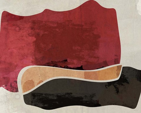 Framed Red and Black Machine Abstract Print