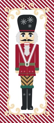 Framed Nutcracker On Red Stripe II Print