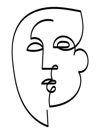 Framed Linear Character I Print