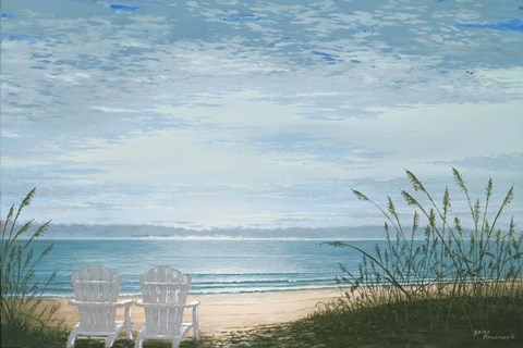Framed Beach Chairs Print
