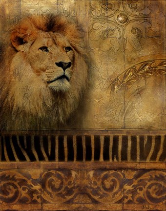 Framed Elegant Safari IV (Lion) Print