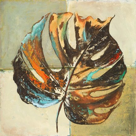 Framed Contemporary Leaves I Print