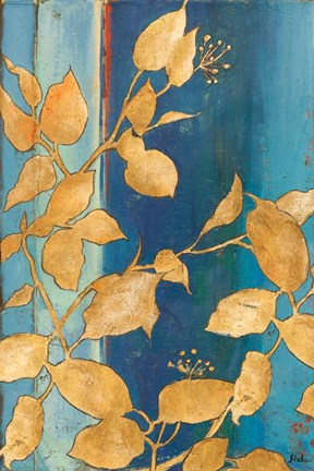 Framed Golden Blue Print