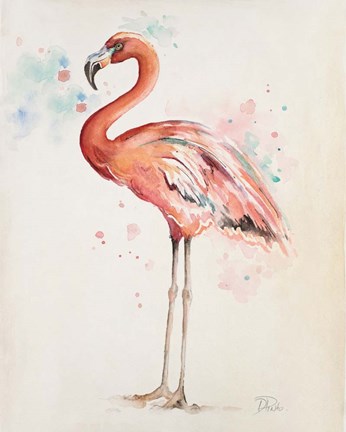 Framed Flamingo I Print