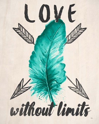 Framed Teal Fearless Limits II Print