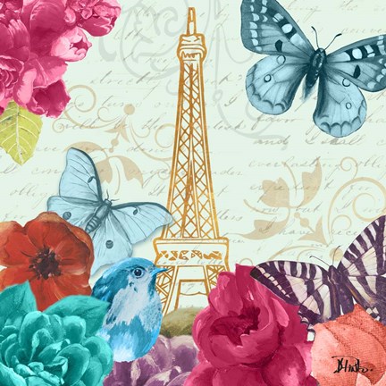 Framed Belles Fleurs a Paris I Print
