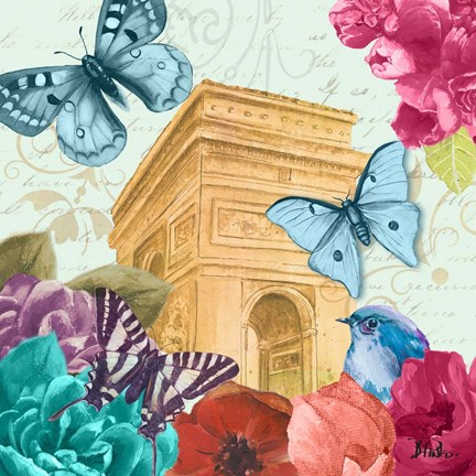 Framed Belles Fleurs a Paris II Print