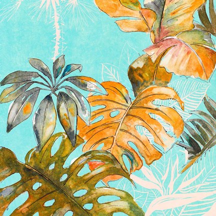 Framed Palma Selvas on Blue I Print