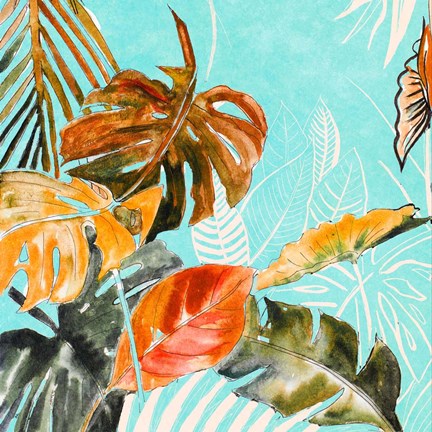 Framed Palma Selvas on Blue II Print