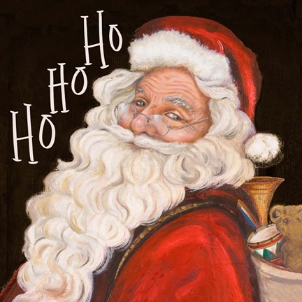 Framed Smiling Santa Ho Ho Ho Print
