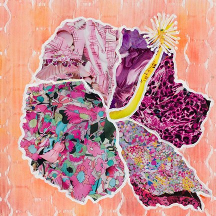 Framed Hibiscus Flower Collage Print