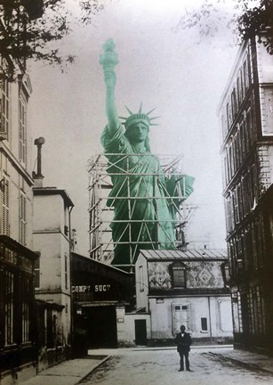 Framed Lady Liberty Construction 1885 Print