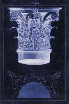 Framed Blueprint Andrea Palladio Corinthian Capital 1550 Print