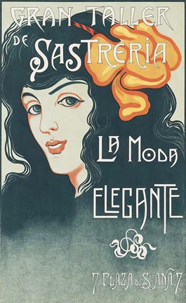 Framed Vintage Spanish Fashion Ad 1920 Print