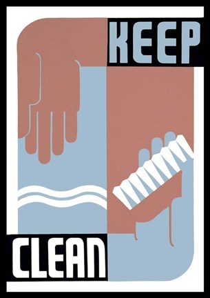 Framed Keep Clean Print