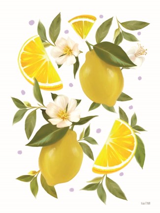 Framed Citrus Lemon Botanical Print