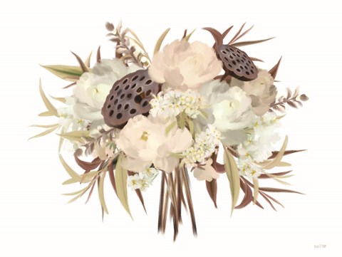 Framed Autumn Boho Bouquet Print