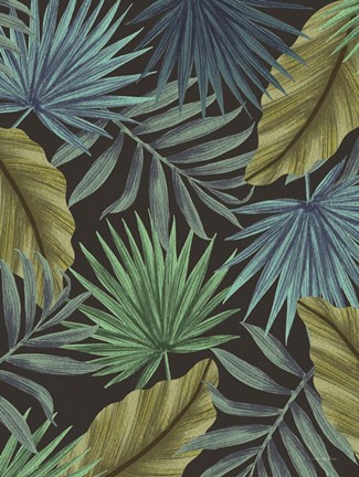 Framed Tropical Leaves I Print