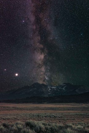 Framed Milky Way in Sawtooth Mountains Print