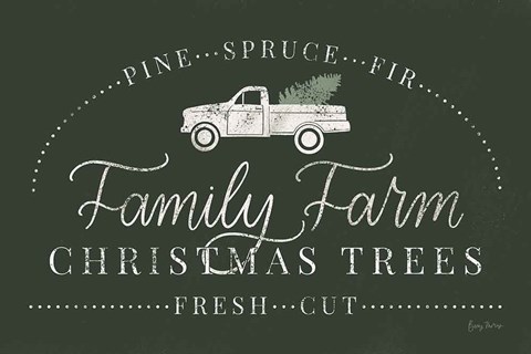 Framed Vintage Christmas VII Green Print