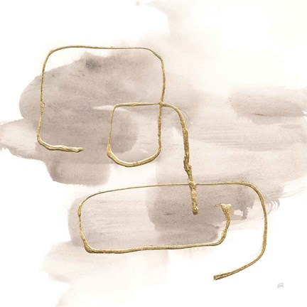 Framed Warm Gray Gold I Print