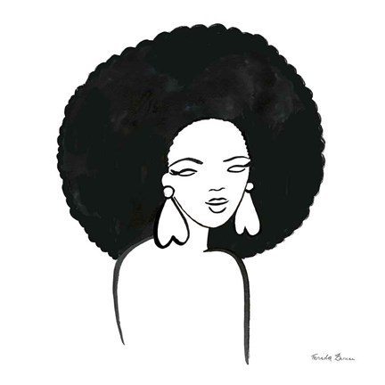 Framed Afro Girl I Print