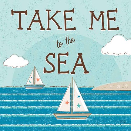 Framed Sea and Me I Print