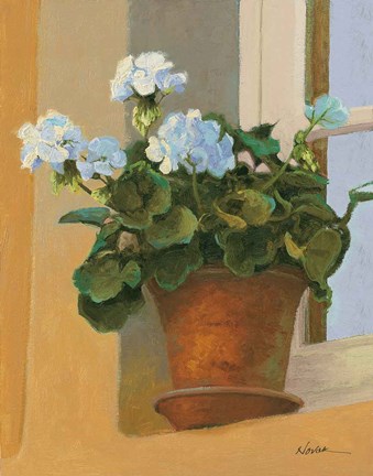 Framed Creancey Geraniums I Print