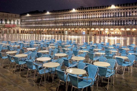 Framed Piazza San Marco At Night Print