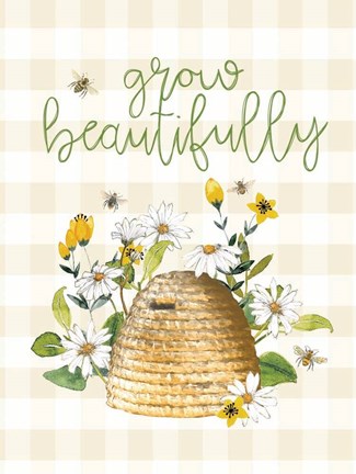 Framed Grow Beautifully Beehive Print