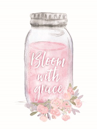 Framed Bloom with Grace Jar Print