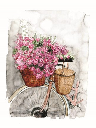 Framed Bicycle in Spring Print