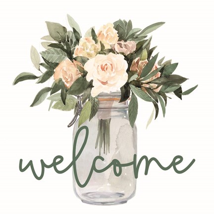 Framed Welcome Flowers Print