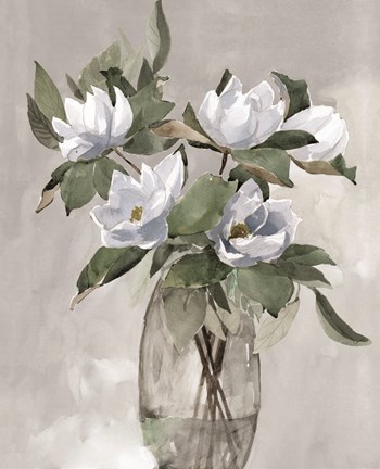 Framed Floral in Gray Print