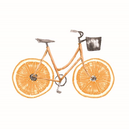 Framed Orange Bike Print