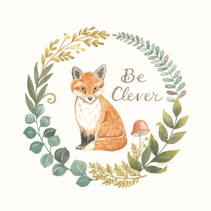 Framed Be Clever Fox Print