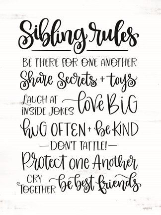 Framed Sibling Rules Print