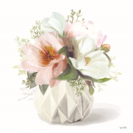Framed Posies in Pink Print