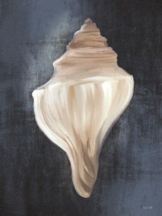 Framed Conch Shell Blues I Print