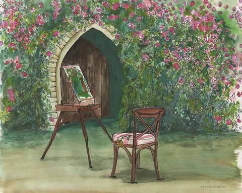 Framed Garden Painting Print