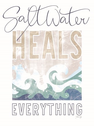 Framed Saltwater Heals Everything Print