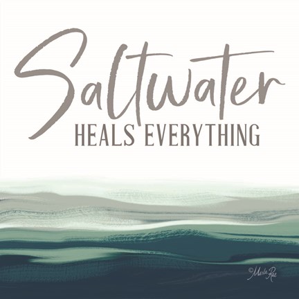 Framed Saltwater Heals Everything Print