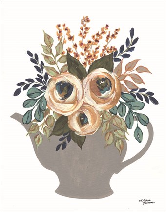 Framed Fall Floral Bowls Print