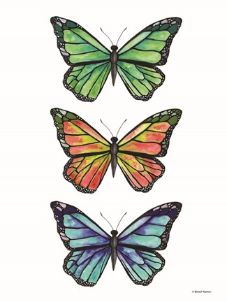 Framed Stacked Wonderful Butterflies Print